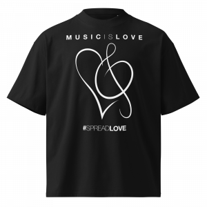 MUSIC is LOVE OG Logo Oversized Unisex organic high neck t-shirt