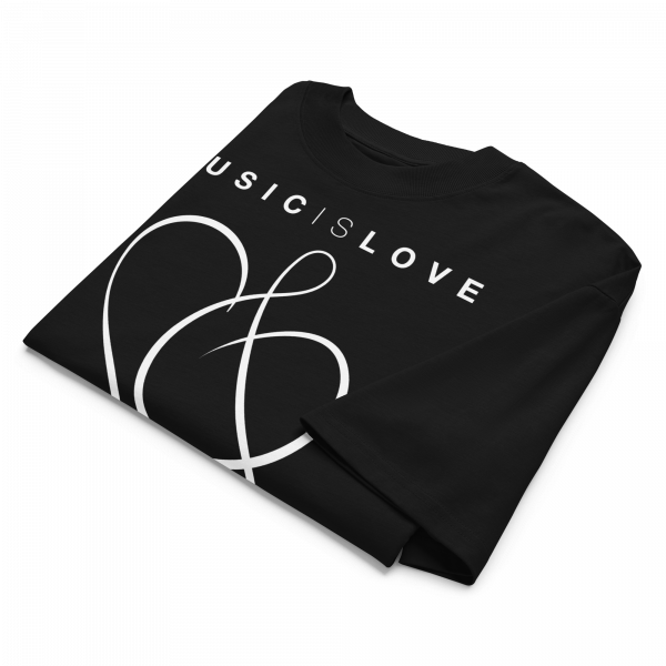 MUSIC is LOVE OG Logo Oversized Unisex organic high neck t-shirt - Image 2